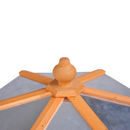 PawHut Wooden Bird Table Free Standing Feeder Garden Sheltered Feeding Station Parrot Stand Birdhouse Φ40x113cm 