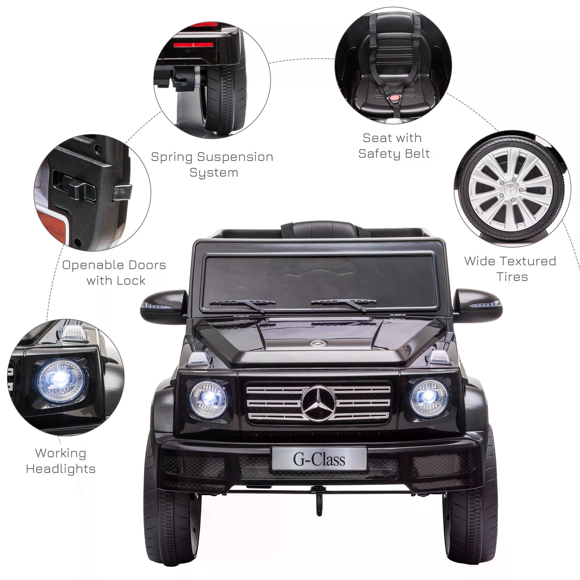 HOMCOM Mercedes Benz G500 12V Kids Electric Ride On Car Toy w/ Remote Control 