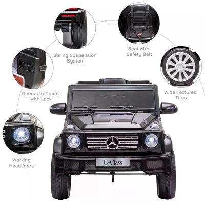 HOMCOM Mercedes Benz G500 12V Kids Electric Ride On Car Toy w/ Remote Control 