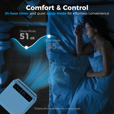 HOMCOM Portable Air Conditioner 9000 BTU, Air Conditioning Unit with Digital Display for Room up to 28㎡ 