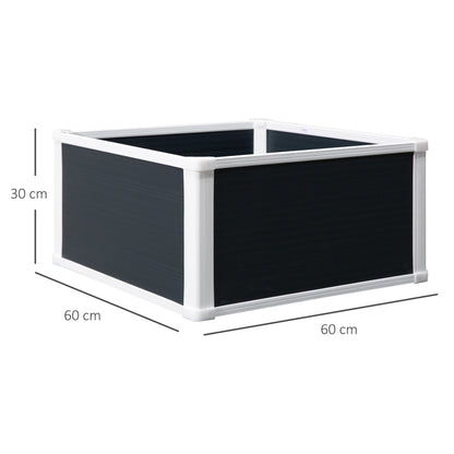 Outsunny 96L Raised Garden Bed, Weather-resistant PP Planter Box Containers for Outdoor Patio Plant Flower Vegetable, 60 x 60 x 30 cm 