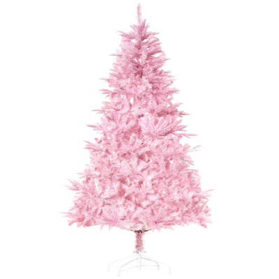 HOMCOM 5FT Artificial Christmas Tree Holiday Xmas Holiday Tree Decoration with Automatic Open for Home Party, Pink 