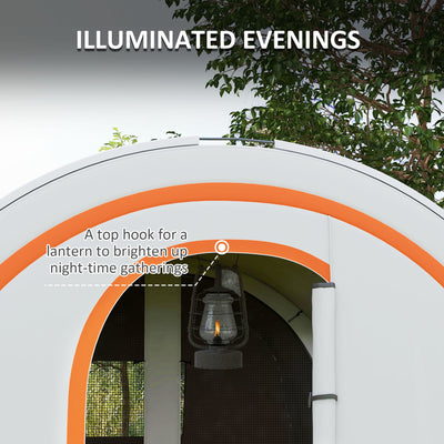 Outsunny 3000mm Waterproof Camping Tent, 5-6 Man Family Tent with Living and Bedroom, Carry Bag Included, Cream and Orange 