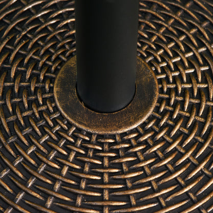 Outsunny 25 kg Plastic and Cement Rattan Pattern Parasol Base - Antique Bronze 