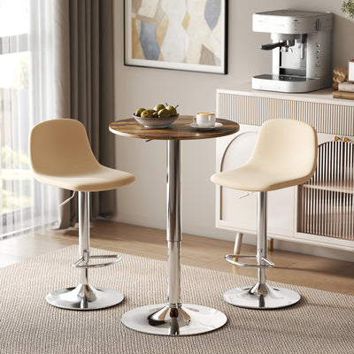 HOMCOM Round Bar Table, 360 Degree Swivel Counter Pub Table with Adjustable Height, for Kitchen, Cafe, Rustic Brown 