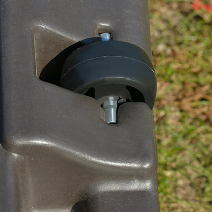Outsunny Square Cantilever Patio Parasol Base Water or Sand Filled Stand with Wheels Heavy-Duty, Coffee 