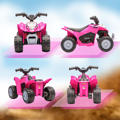 AIYAPLAY Honda Licensed Kids Electric Quad Bike, 6V ATV Ride On for Ages 1.5-3 Years, Pink 