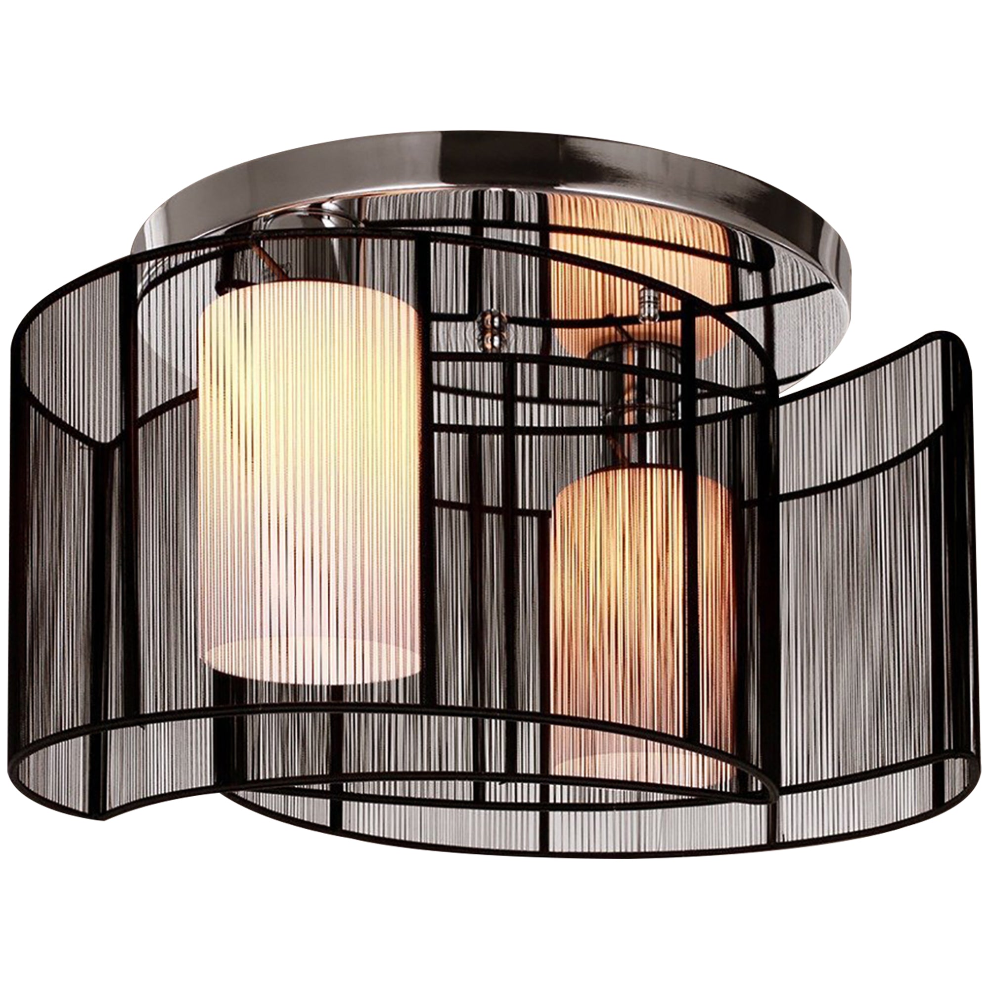 HOMCOM Modern Design Mini Style Flush Mount Ceiling Light Mount with Flush Metal Finish Chandelier for Hallway, Dining Room, Living Room 