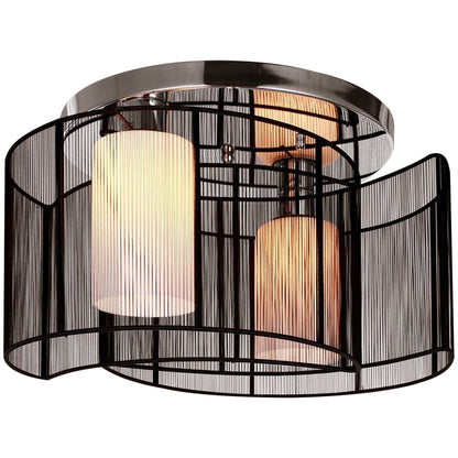 HOMCOM Modern Design Mini Style Flush Mount Ceiling Light Mount with Flush Metal Finish Chandelier for Hallway, Dining Room, Living Room 