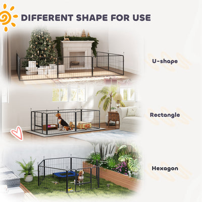 PawHut 7 Panel Dog Whelping Box, Heavy Duty Dog Playpen with Washable Pee Pads, Windproof Fabric, for Small and Medium Dogs 