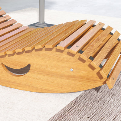 Outsunny Outdoor Rocking Chair w/ Slatted Seat, Wooden Rocking Chair, 130cm x 60cm x 60cm, Teak 