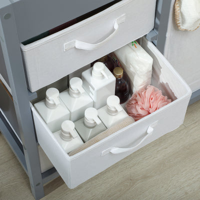 AIYAPLAY Baby Changing Unit with 4 Storage Drawers, Mat for Bedroom Nursery, 84 x 84.5 cm, Grey 