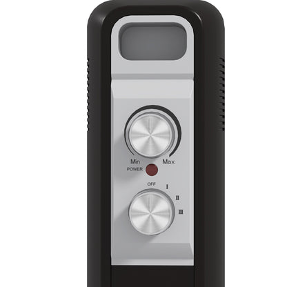 HOMCOM 2kW Nine Fin Oil-Filled Radiator - Black 