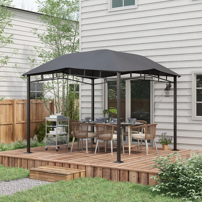 Outsunny 3x3(m) Outdoor Gazebo Garden Gazebo Pavilion Sunshade Canopy Tent with Steel Frame, Grey 