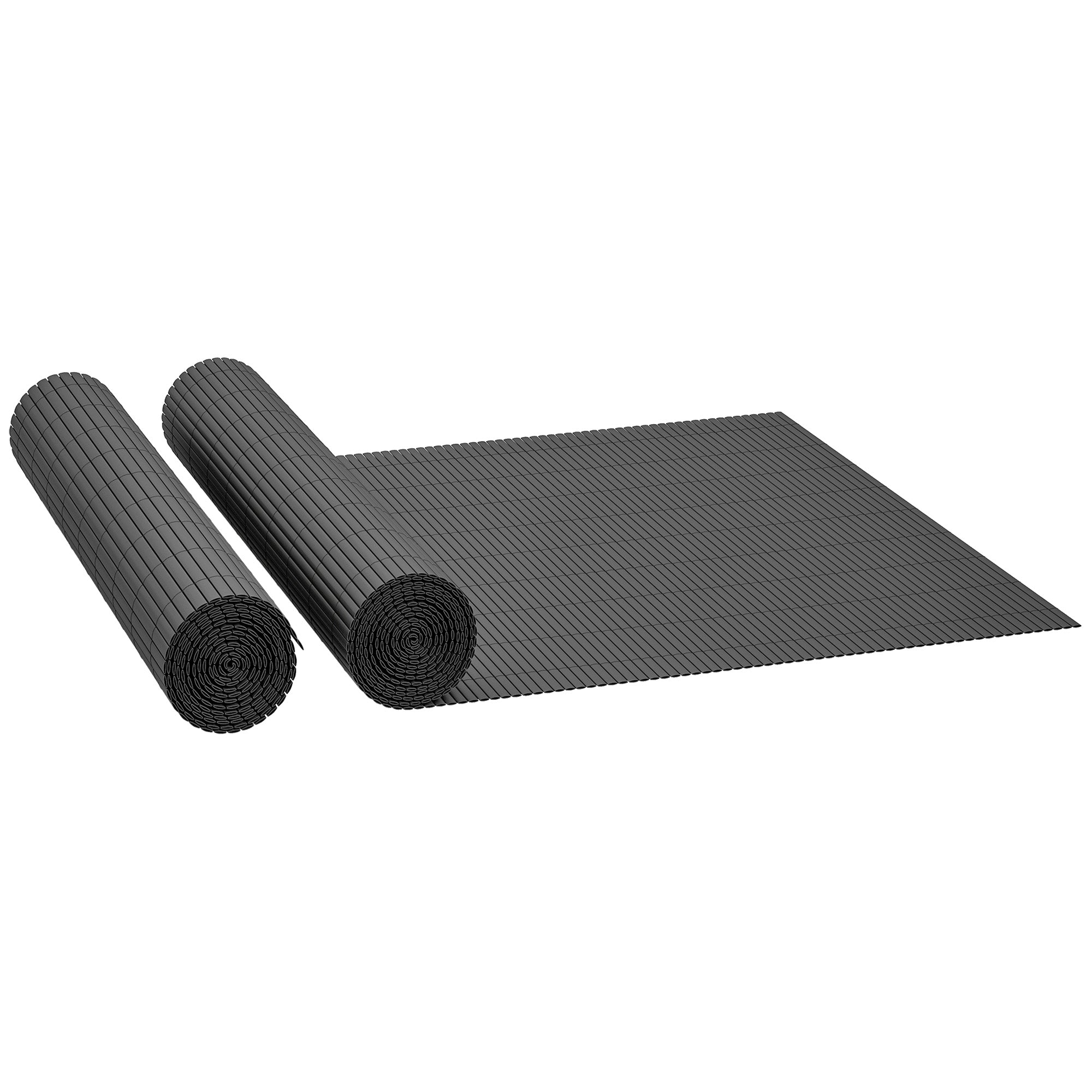 Outsunny 2Pcs Plastic Privacy Screening Fence, 1m x 5 m Waterproof Windbreak Fence, Dark Grey 
