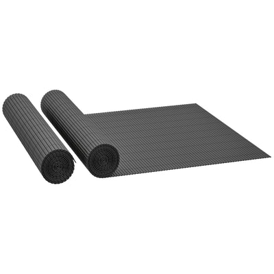 Outsunny 2Pcs Plastic Privacy Screening Fence, 1m x 5 m Waterproof Windbreak Fence, Dark Grey 