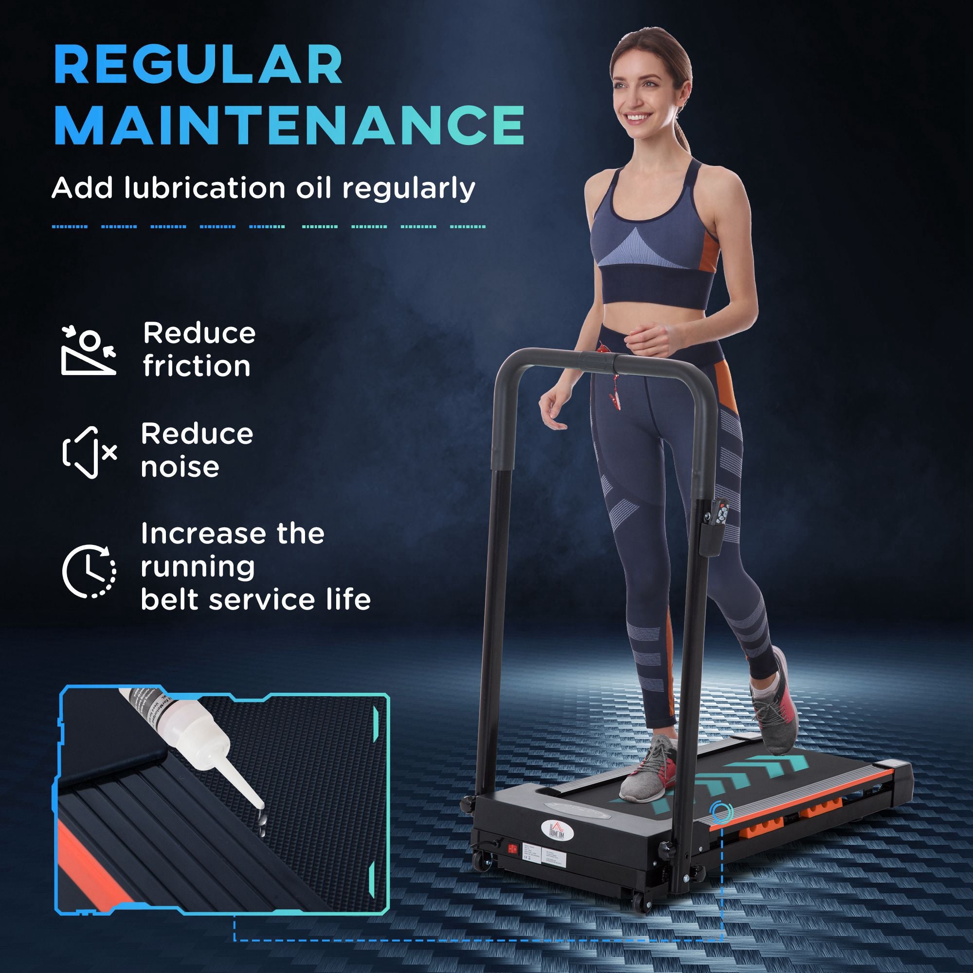HOMCOM Steel Folding Motorized Home Treadmill w/ LCD Monitor Black 