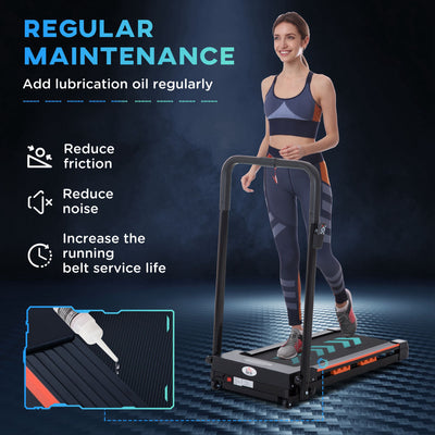 HOMCOM Steel Folding Motorized Home Treadmill w/ LCD Monitor Black 