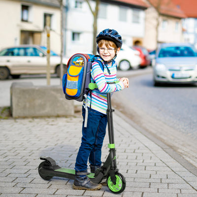 HOMCOM Folding Electric Scooter with Brake, for Ages 6+ Years, 8km/h Maximum Speed, Green 