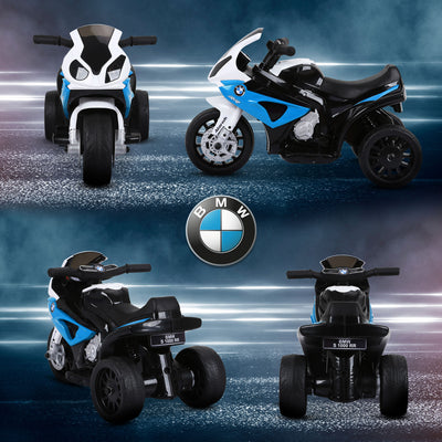 HOMCOM 6V BMW S1000RR Licensed Kids Electric Motorbike with Headlight, Music, Blue 