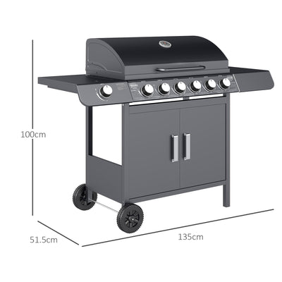 Outsunny Seven-Burner Gas BBQ Grill - Grey 