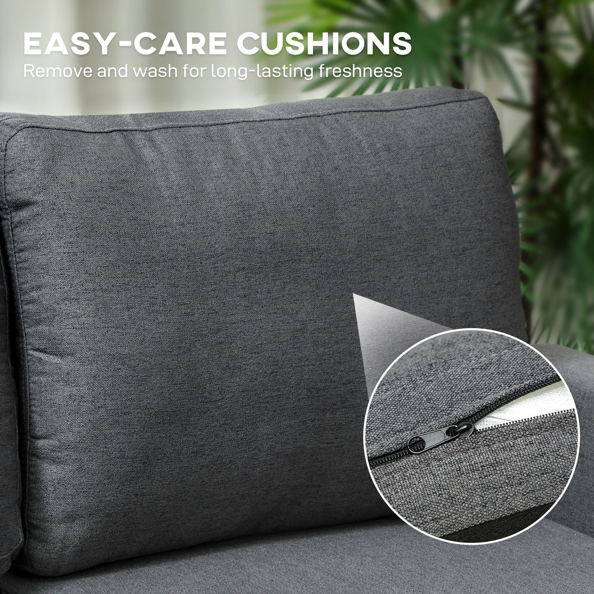 HOMCOM Three-Seater Storage Sofa Bed -  Charcoal Grey 