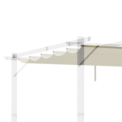 Outsunny Retractable Pergola Shade Cover, Replacement Canopy Fabric for 3 x 3 (m) Pergola, Gazebo Retractable Roof, Cream White 