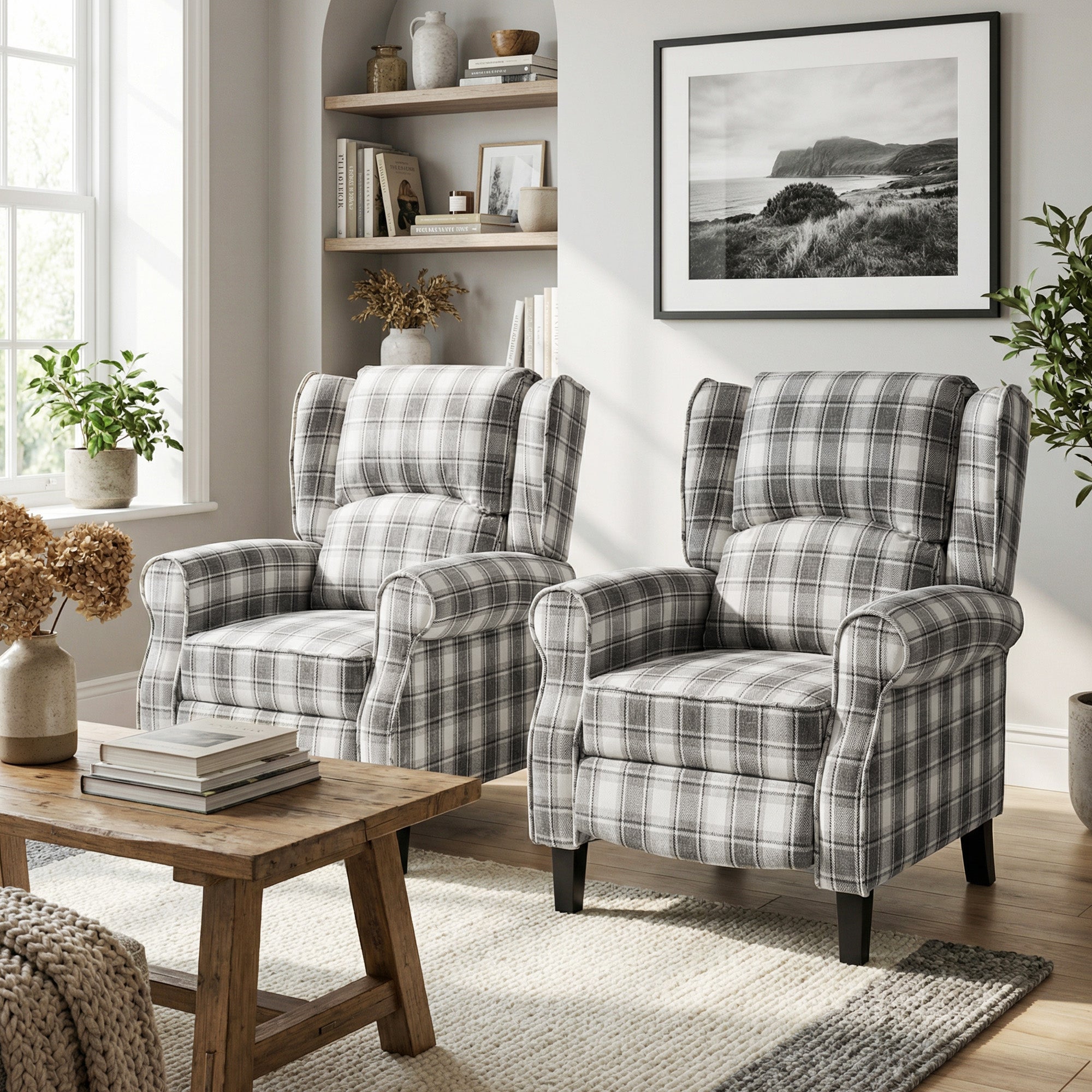 HOMCOM 160° Reclining Armchair, with Footrest - Grey and White 