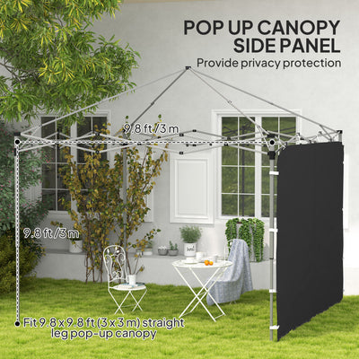 Outsunny 195 x 295cm Replacement Gazebo Sidewall - Black 
