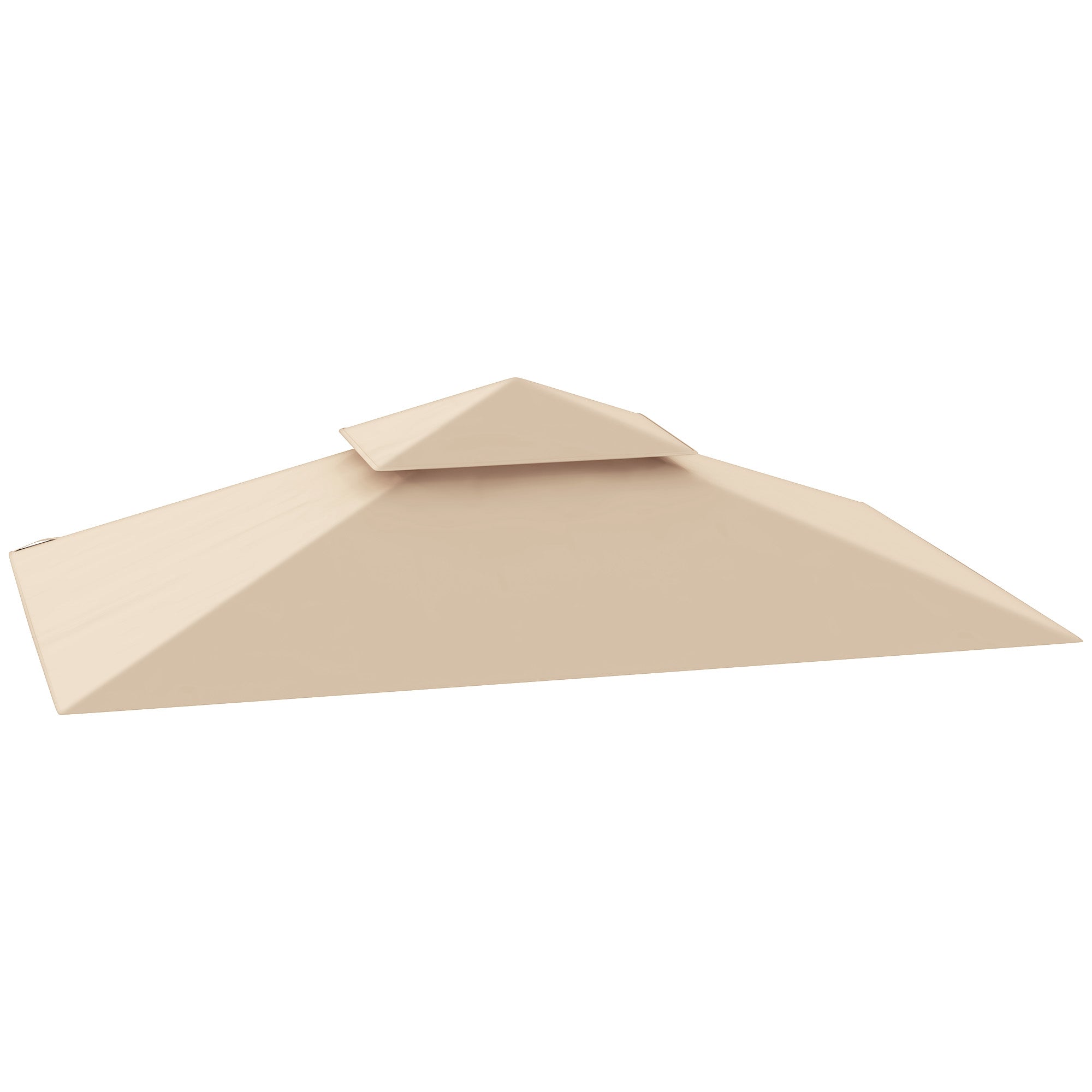 Outsunny Grill Gazebo Replacement Canopy Roof for 1.5 x 2.4m Frame, UPF50+ Protection, Double Tiered 5' x 8' Outdoor BBQ Gazebo Cover Replacement, TOP COVER ONLY, Beige 