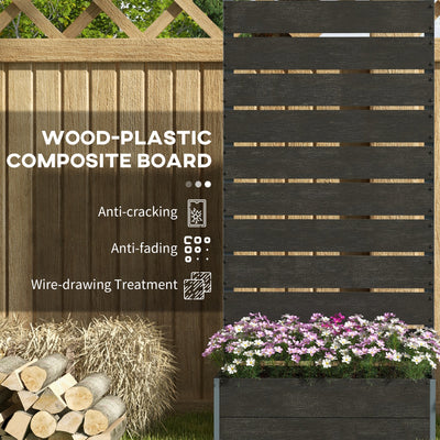 Outsunny 34 x 69.5cm Garden Planter Box, with Back Trellis, Black 