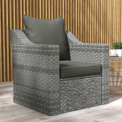 Outsunny Seat and Back Padded Cushion Set - Charcoal Grey 