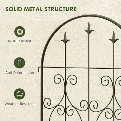 Outsunny Set of 2 Metal Garden Trellis, Decorative Trellis Panels for Climbing Outdoor Plants, Vegetables, Vines, Flowers, 150 x 50 cm, Scrollwork Design 