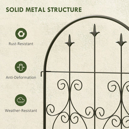 Outsunny Set of 2 Metal Garden Trellis, Decorative Trellis Panels for Climbing Outdoor Plants, Vegetables, Vines, Flowers, 150 x 50 cm, Scrollwork Design 