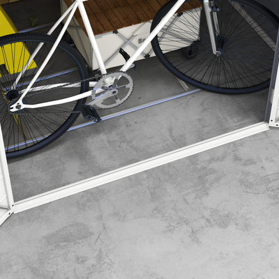 Outsunny 7.9ft x 6.2ft Aluminium Frame and Plastic Wall Shed, with Foundation - Grey 