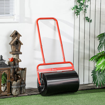 Outsunny 38L Fillable Cylinder Steel Lawn Roller - Red 