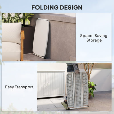 Outsunny Minimal Folding Outdoor Table - White 