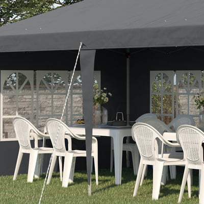 Outsunny 3 x 6m Pop-Up Gazebo, with Removable Walls - Grey 