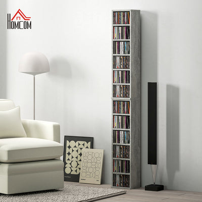 HOMCOM Set of Two 102 CD Storage Units - Cement Grey 