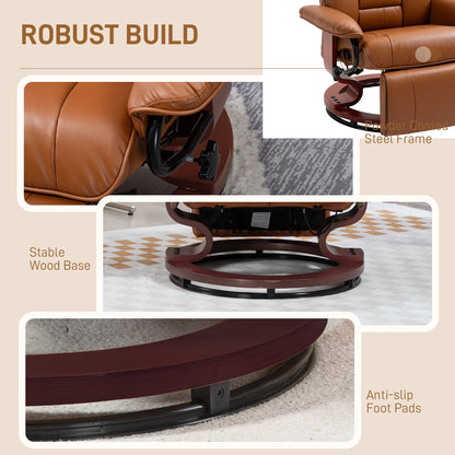 HOMCOM Faux Leather Recliner Chair - Brown 