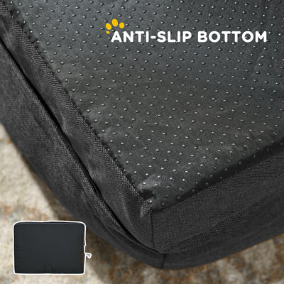 PawHut Calming Dog Bed Pet Mattress w/ Removable Cover, Anti-Slip Bottom, for Small Dogs, 70L x 50W x 18Hcm - Charcoal Grey 