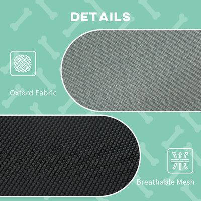 PawHut Raised Dog Bed Waterproof Elevated Pet Cot with Breathable Mesh UV Protection Canopy Grey, for XL Dogs, 122 x 92 x 108cm 
