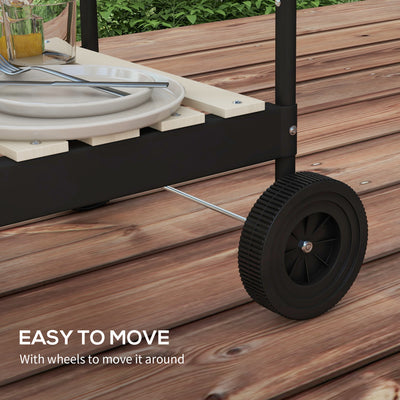 Outsunny Charcoal BBQ, with Five Position Grill Grate - Red 