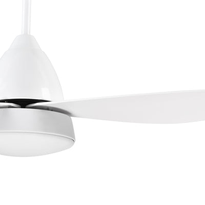 HOMCOM Reversible Ceiling Fan with Light, 3 Blades Indoor Modern Mount White LED Lighting Fan with Remote Controller, for Bedroom, Living Room, White 