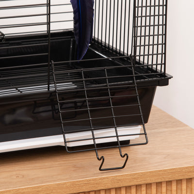 PawHut Metal Bird Cage for Finch, Canary w/ Food Containers, Swing Ring, Tray Handle, 39 x 33 x 47cm 