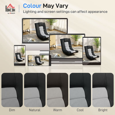 HOMCOM Floor Chair, Folding Floor Sofa with Adjustable Backrest, Wide Seat, Swivel Base, Black 