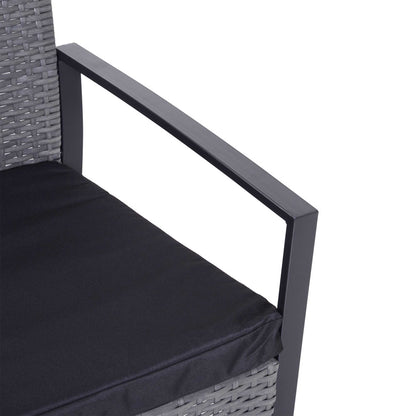 Outsunny 2 Seater Rattan Patio Set W/ Cushions-Grey/Black 