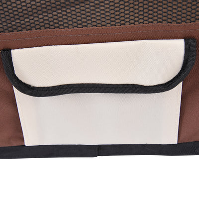 PawHut Portable Cat Dog Playpen Pet Puppy Rabbit Guinea Pig Pen Run Dia 90 x 41H cm Indoor & Outdoor Brown 
