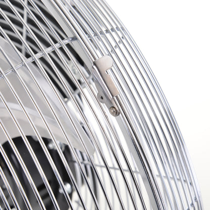 HOMCOM 20" Chrome Metal Floor Fan with Tilting, High Velocity, 3 Speed, Portable Gym Fan for Home Office, Silver 