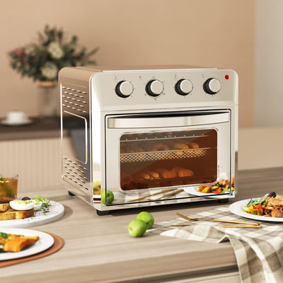 HOMCOM 24L Air Fryer Oven, Mini Oven, Oil Free Cooking, Grill, Roast, Bake, with Adjustable Temperature, Timer, Touch Screen, Dishwasher Safe, 1600W, Silver 